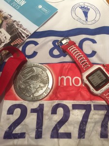 Julia's medal and running number